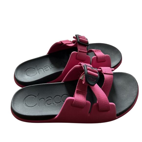 Chaco Chillos Slide Sandals Size 5 Magenta Pink Slip On Woman Girls - Picture 1 of 6